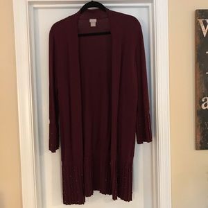 Beaded Burgundy Sweater